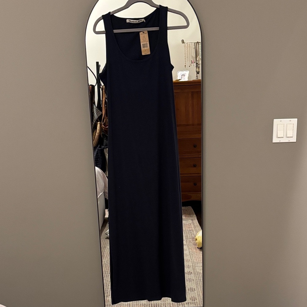 Michael Stars NWT cotton sleeveless tank dress. Navy/ink blue color. Size M